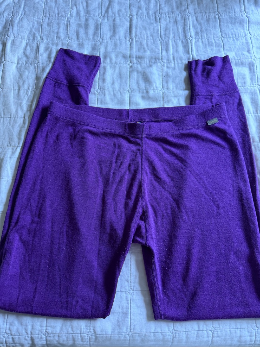 Meriwool Layers merino wool, purple leggings, large
